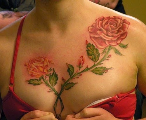 tatuajes en el pecho pectoral para mujeres15