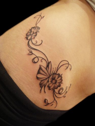 Simple Women Flower Tattoo